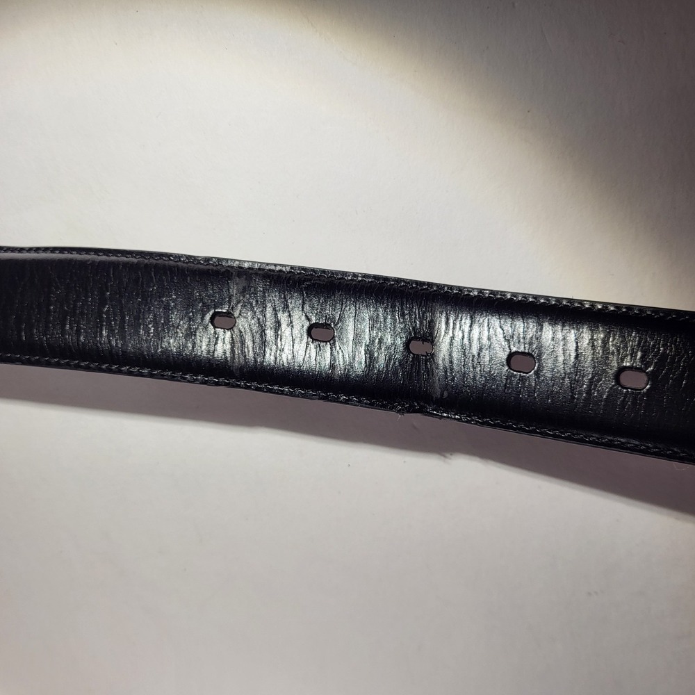 Johnston & Murphy Men's Black Leather Dress Belt Size 36/1.5" Silver Buckle - Picture 8 of 8